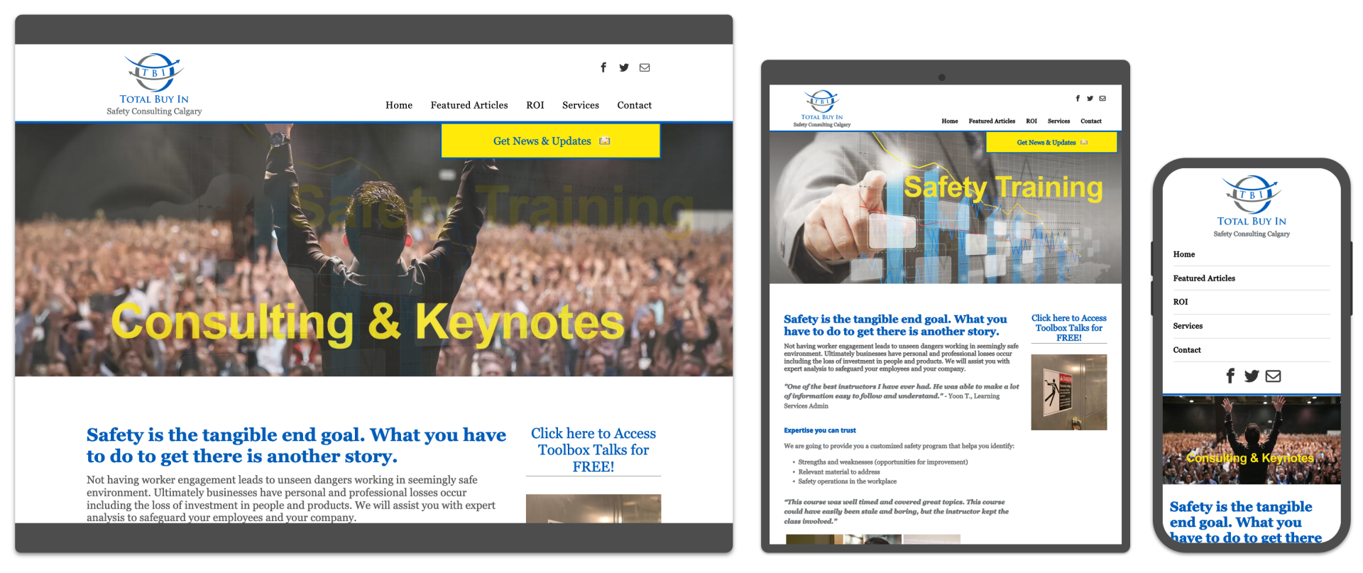 A website for a company called consulting and keynotes