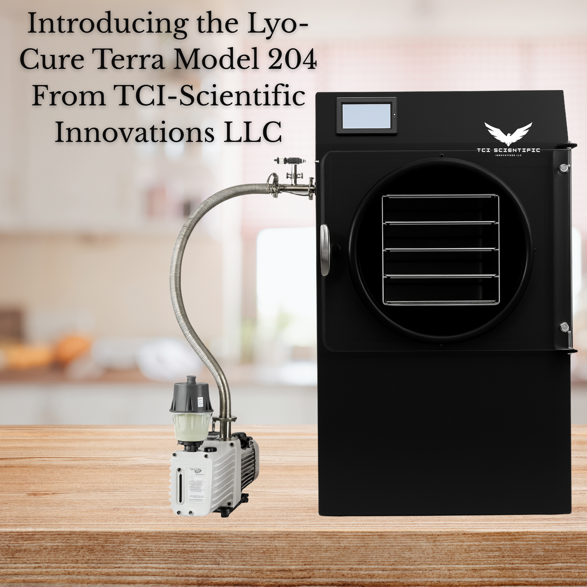 Black freeze dryer labeled