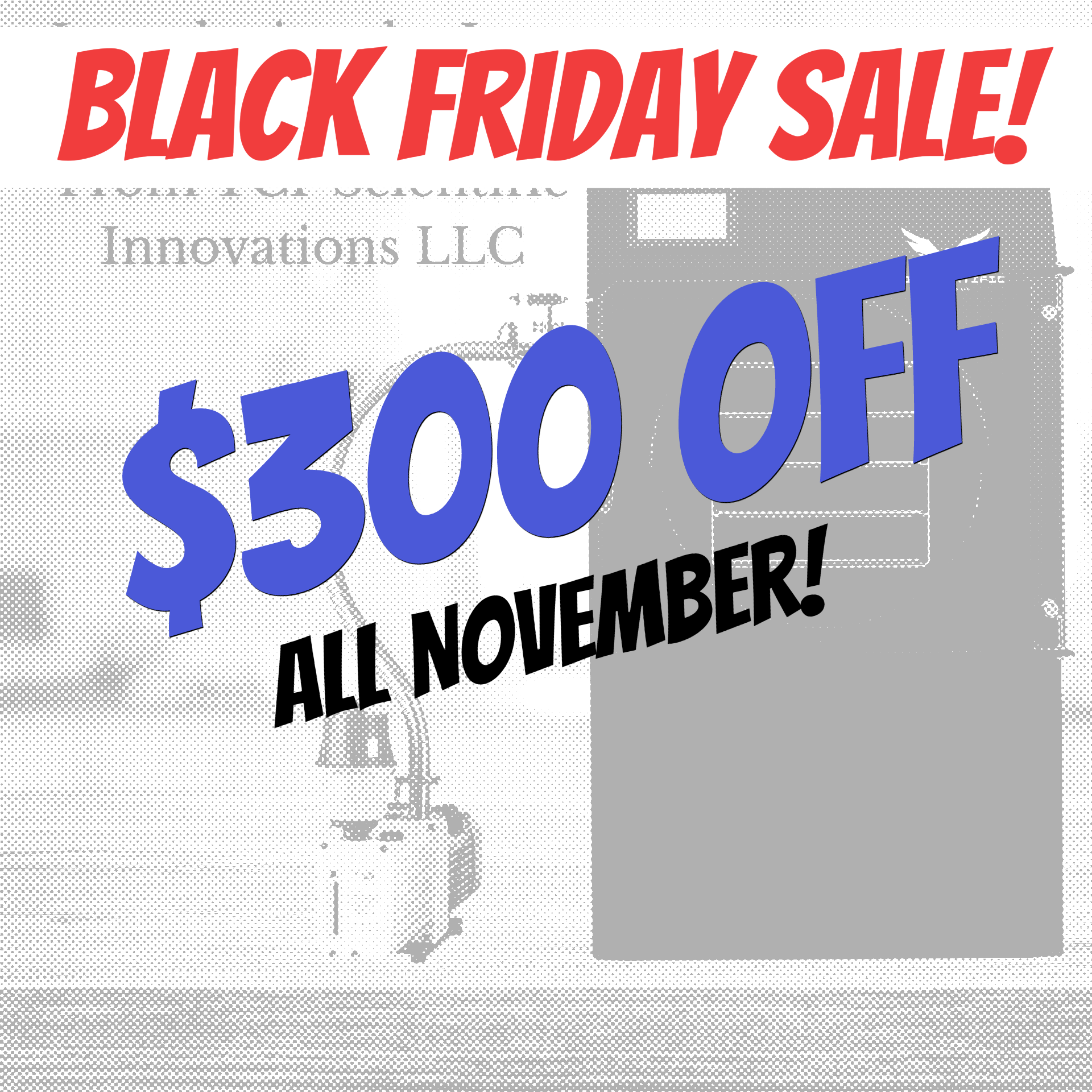 Black freeze dryer labeled