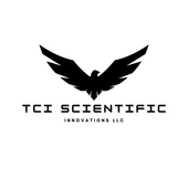Black silhouette of a bird with outstretched wings above text: "TCI SCIENTIFIC INNOVATIONS LLC."