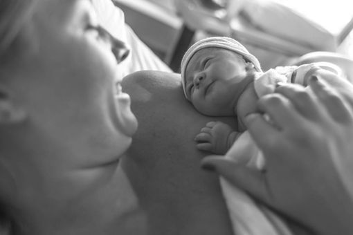mother and newborn having skin to skin contact - Heavenly Hands Birthing Center