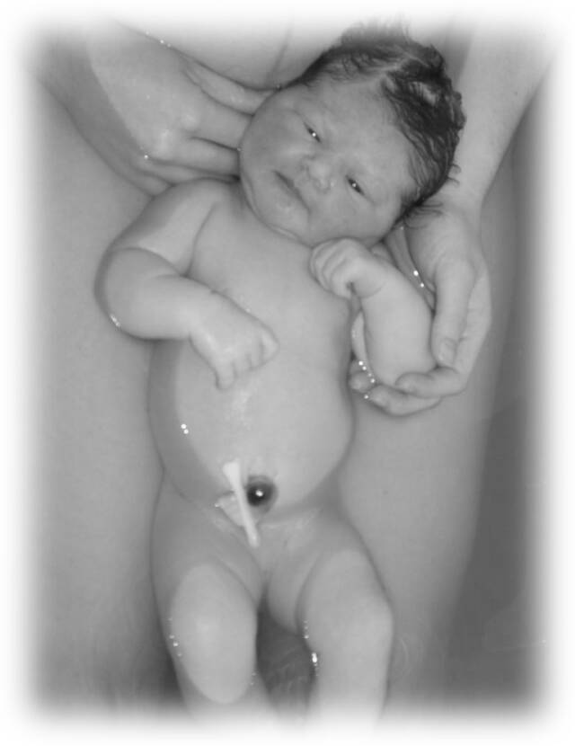 newborn baby after water birth - Heavenly Hands Birthing Center