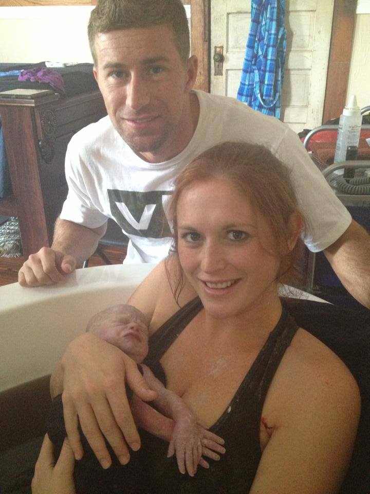 mother and baby just after water birth - Heavenly Hands Birthing Center