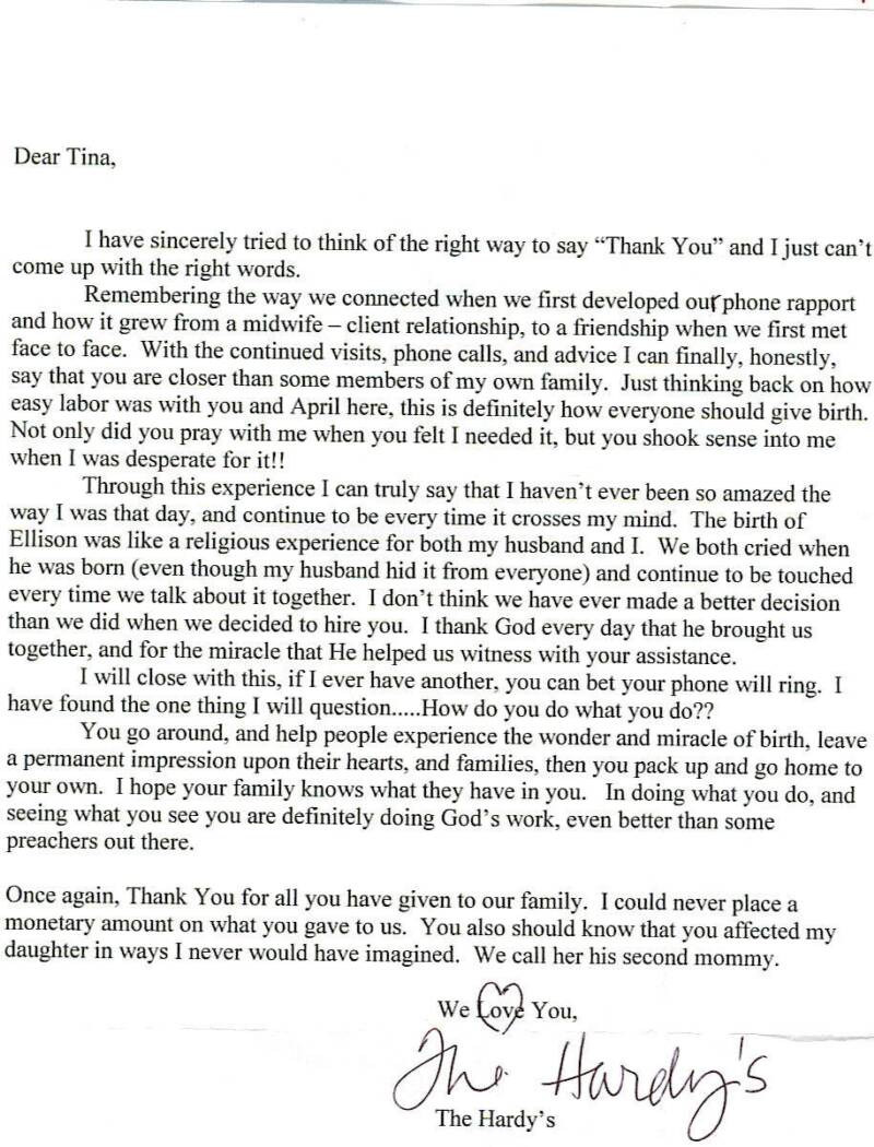 TESTIMONIALS: heavenly hands birthing center - Rockwall TX