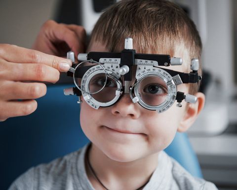 Children’s Vision — Little Boy Having Eye Test in Plymouth, IN