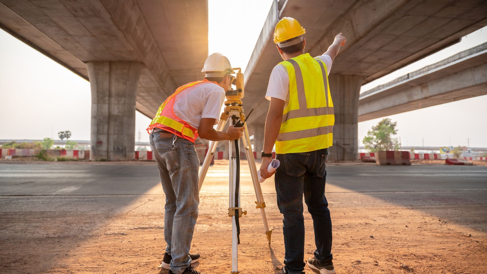 two men on a worksite