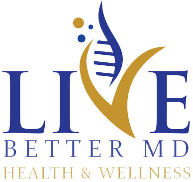 A logo for live better md health and wellness