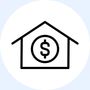 An icon of a home with a dollar sign inside