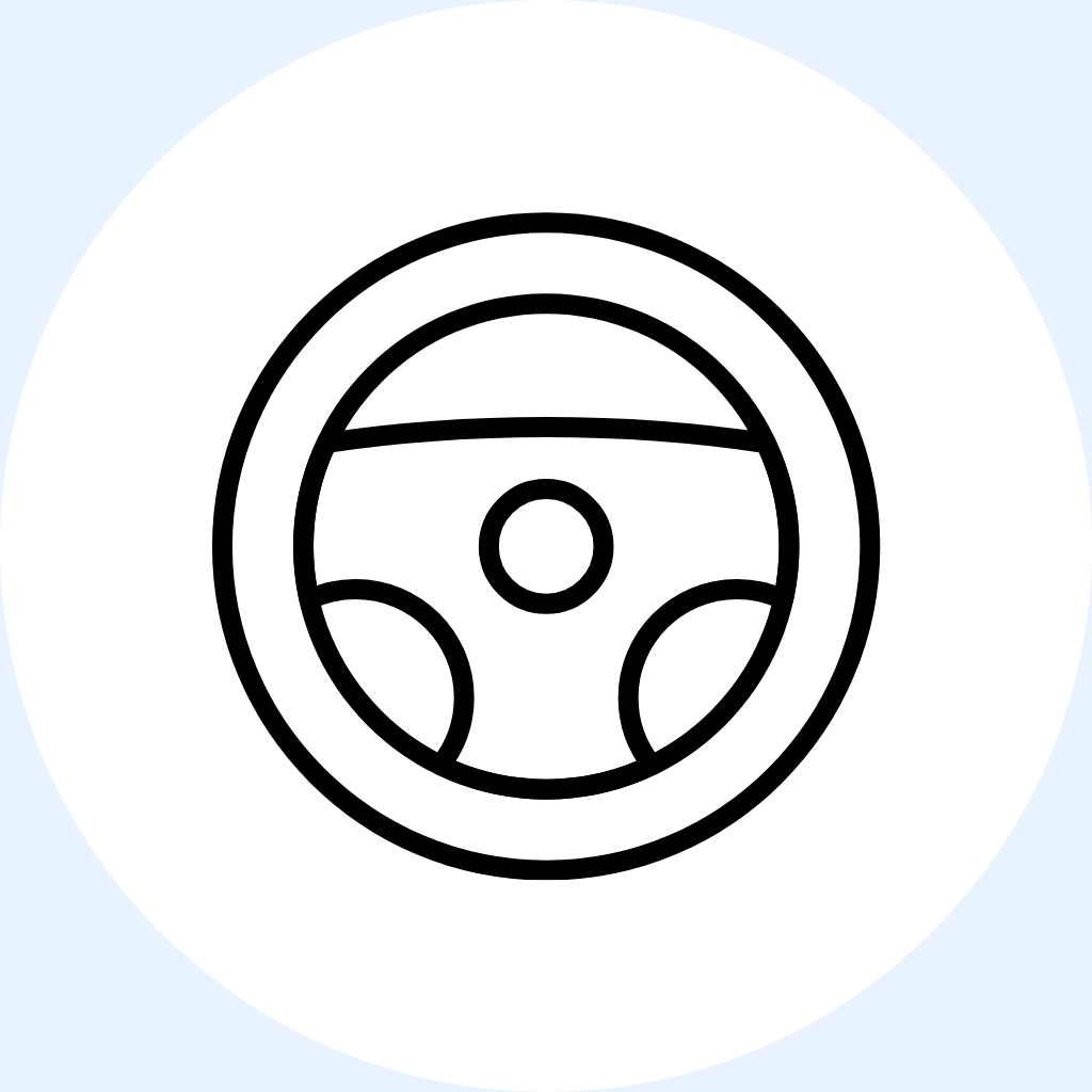 An icon of a steering wheel