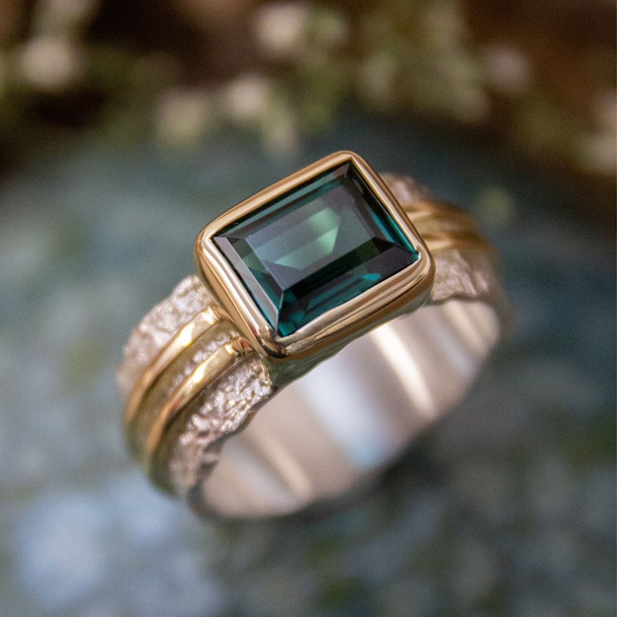 Herenring met toermalijn