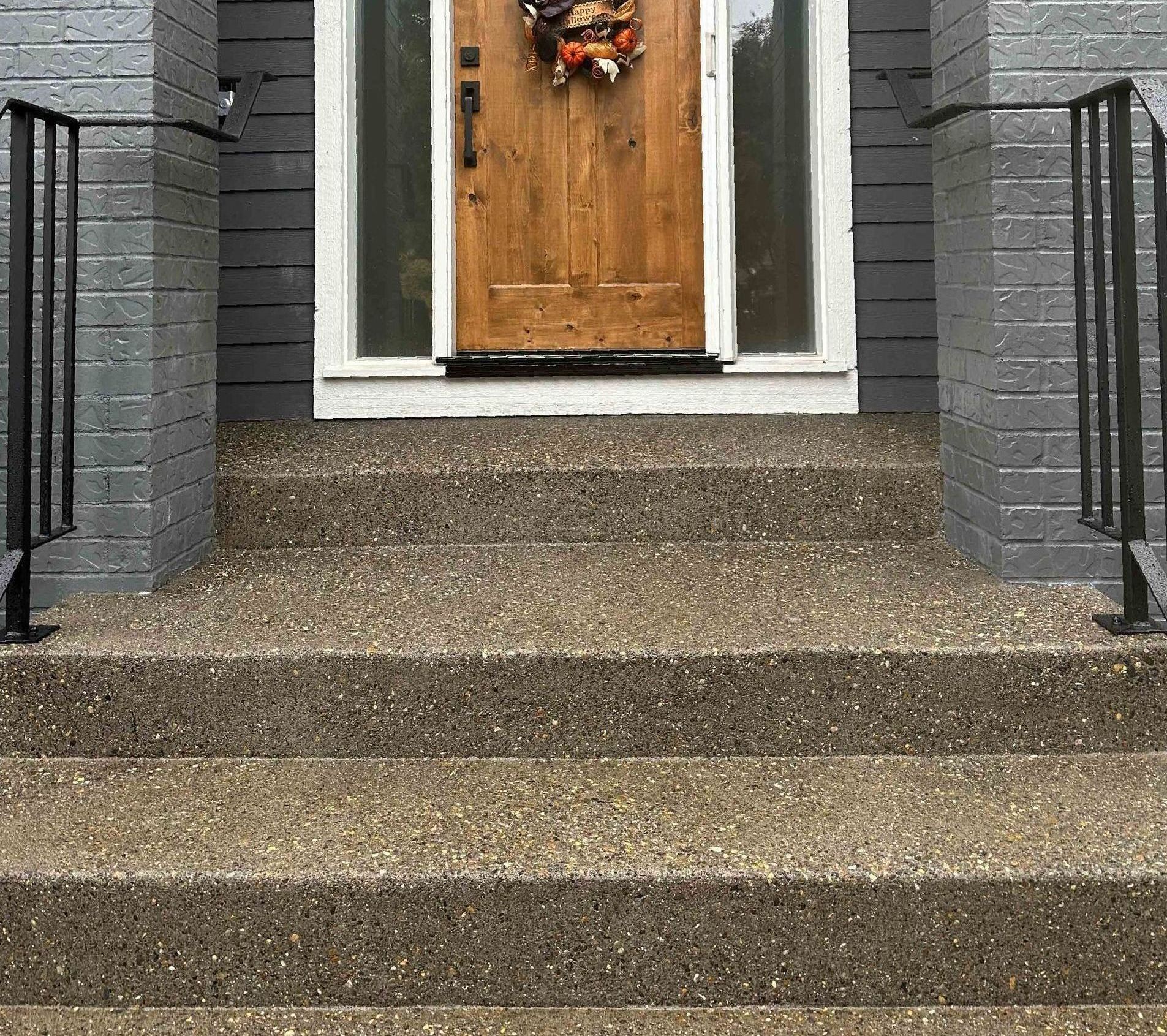 A concrete stair after repair