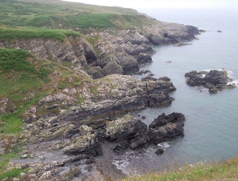 Rugged cliffs at Portpatrick, Dumfries and Galloway, Scotland