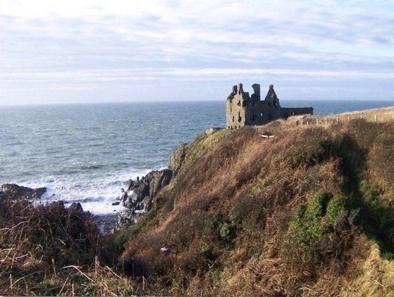 Dunskey Castle ruin at Portpatrick, Dumfries and Galloway, Scotland