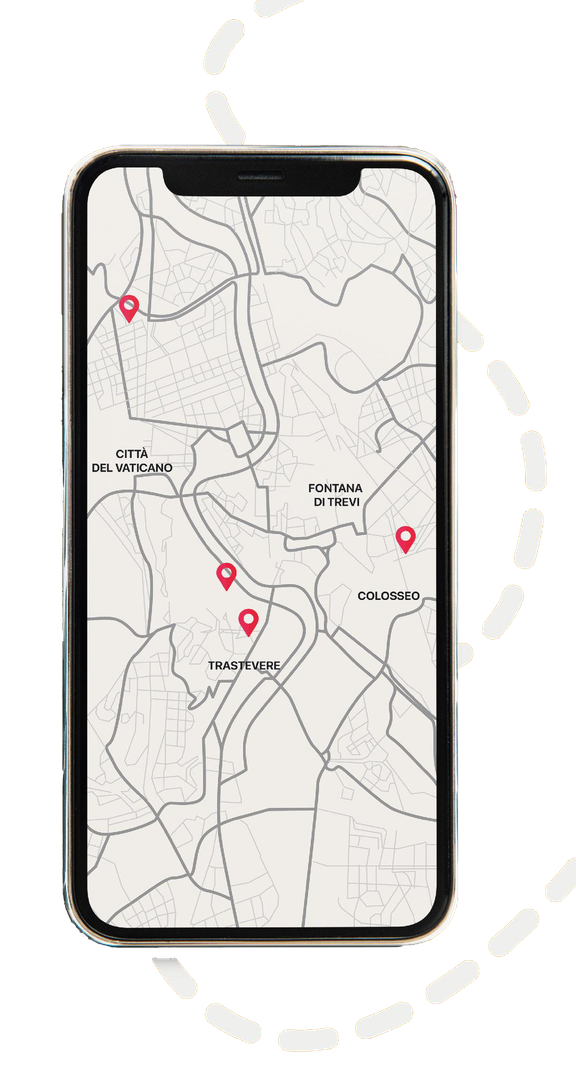 Un telefono cellulare con una mappa sullo schermo.