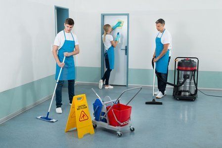 Janitors Cleaning Corridor - Commercial Cleaning Services in DE