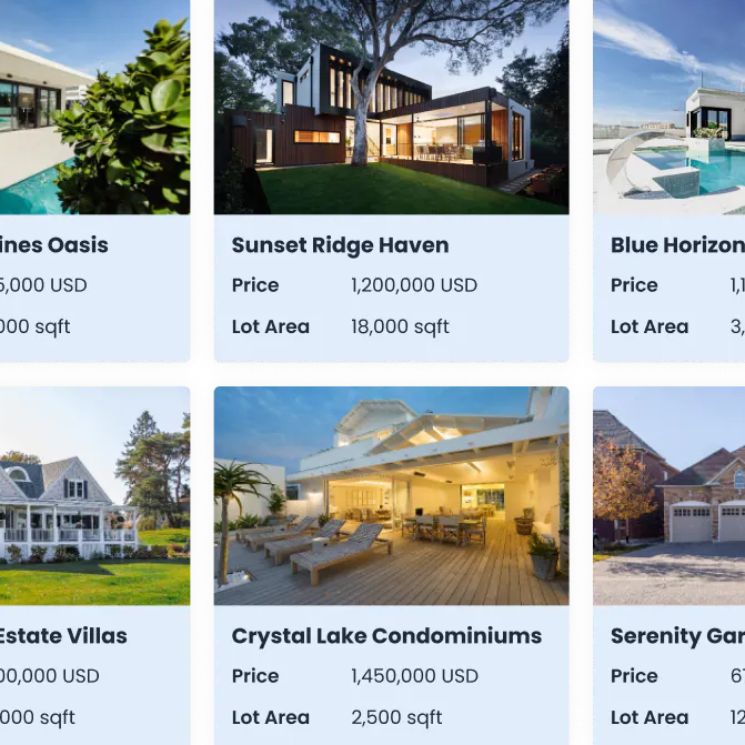 A collage of pictures of houses for sale including sunset ridge haven