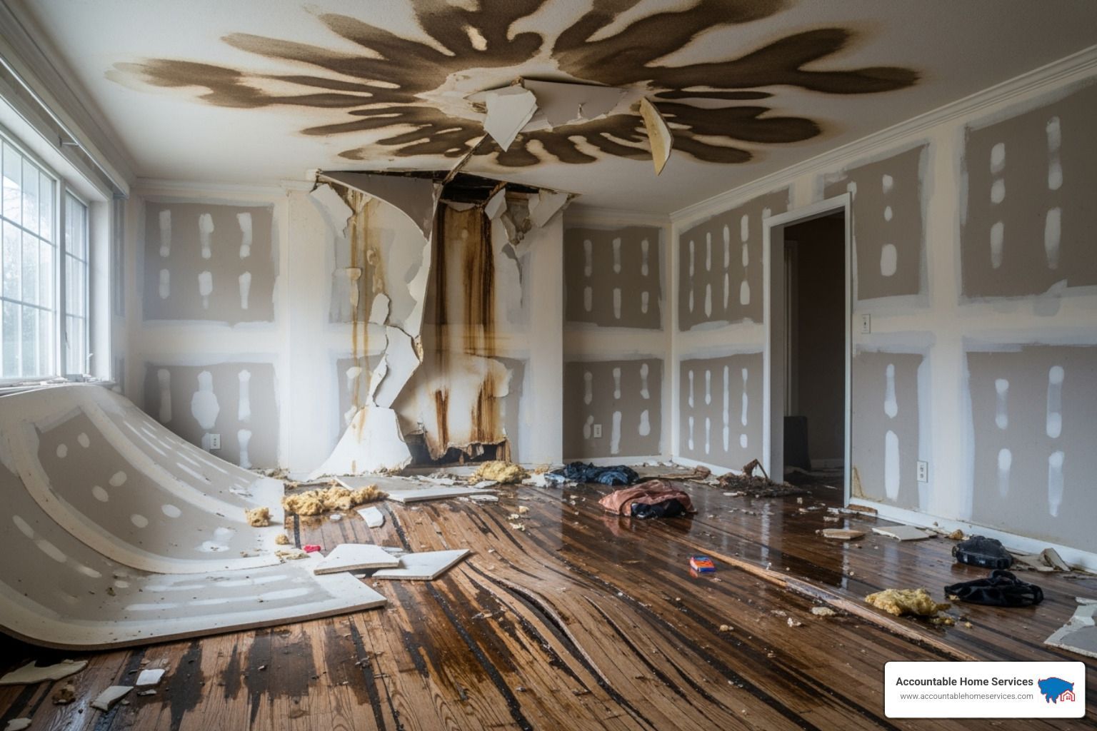 water damaged home interior - arvada water damage restoration