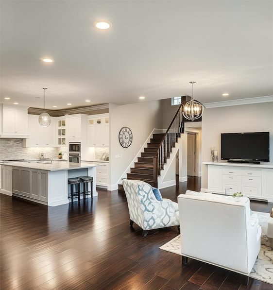 A kitchen with wooden cabinets and stainless steel appliances