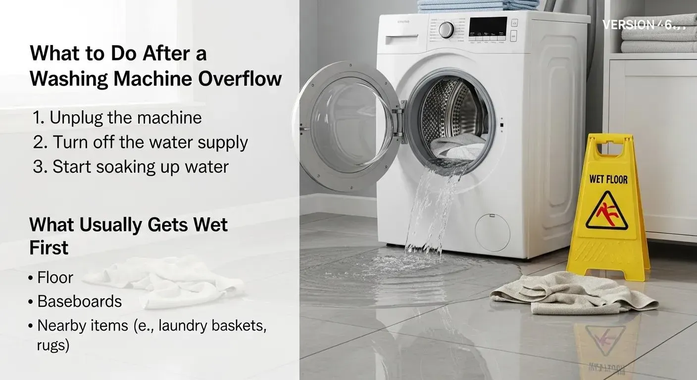 What to Do After a Washing Machine Overflow — and What Gets Wet First