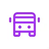 Ícone de ônibus roxo em fundo branco