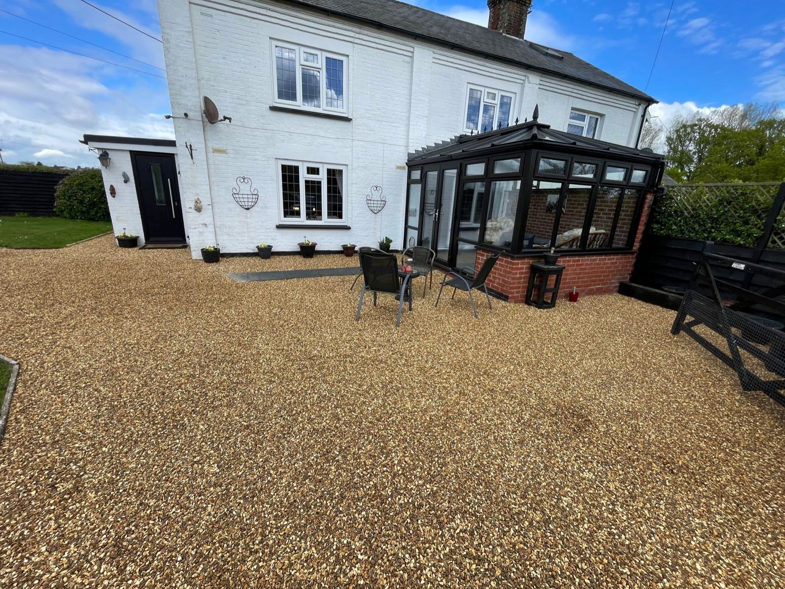 topping up fresh shingle on a driveway in ringwood