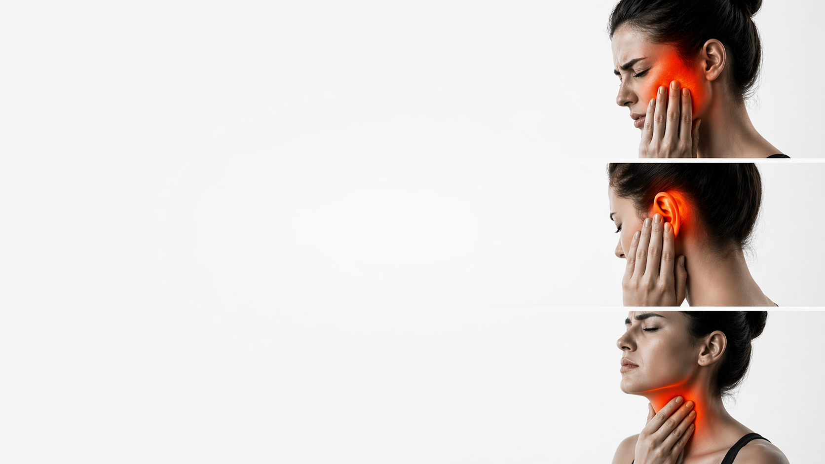 Infográfico detalhando os principais sintomas da neuralgia, como sensação de choque elétrico e queim