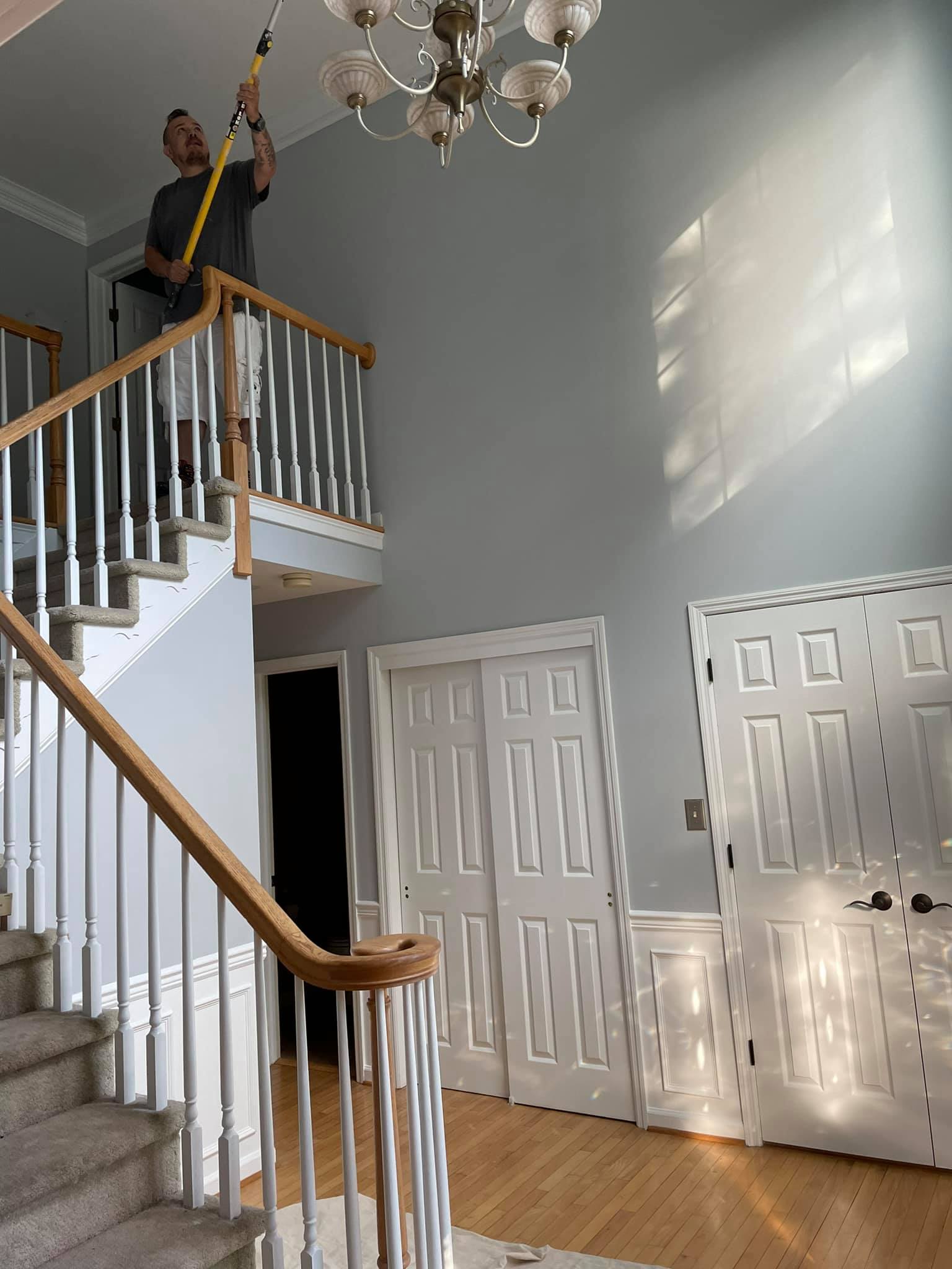 Man Cleaning The Ceiling — Claymont, DE — TD Painting Handyman