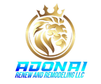 Golden lion crest logo with blue text: 