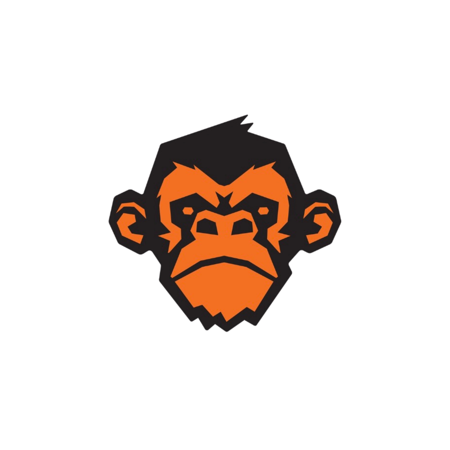 A monkey with a beard is shown on a white background.