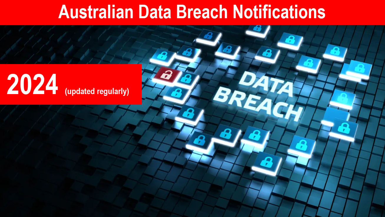 An advertisement for australian data breach notifications in 2024