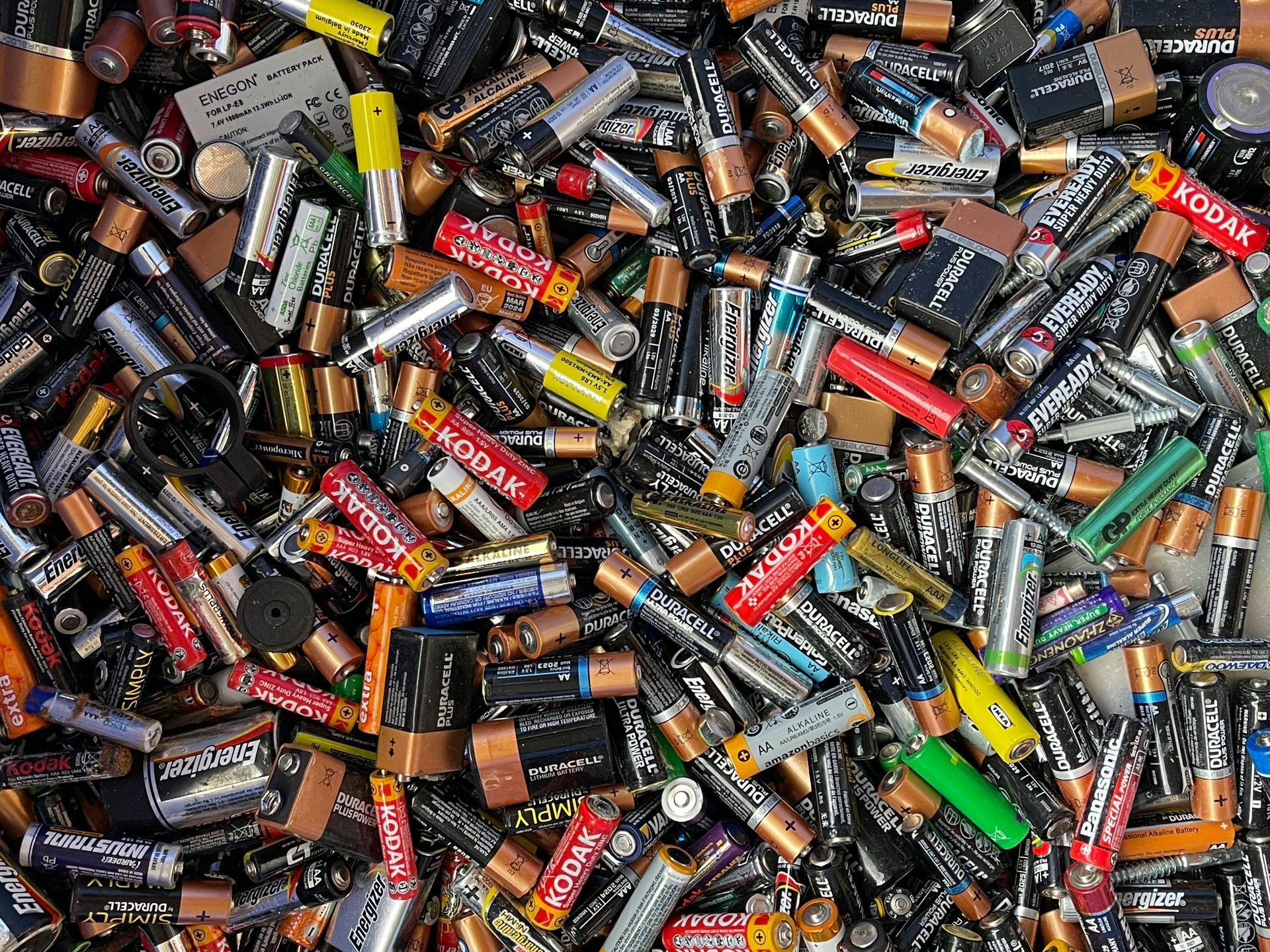 There are many different types of batteries in this pile.