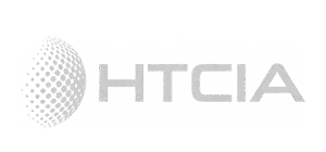 The logo for htcia is a gray circle with dots on it.