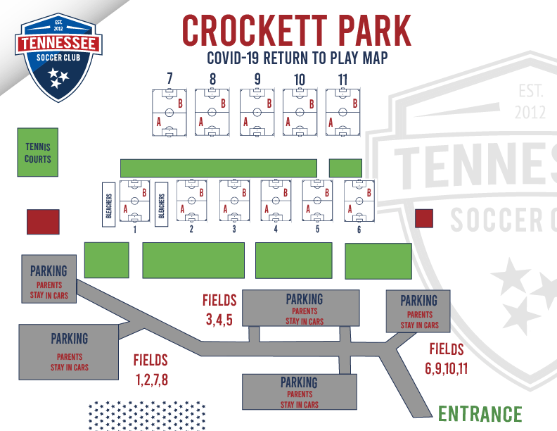 Crockett Park Field Map Tennessee Soccer Club
