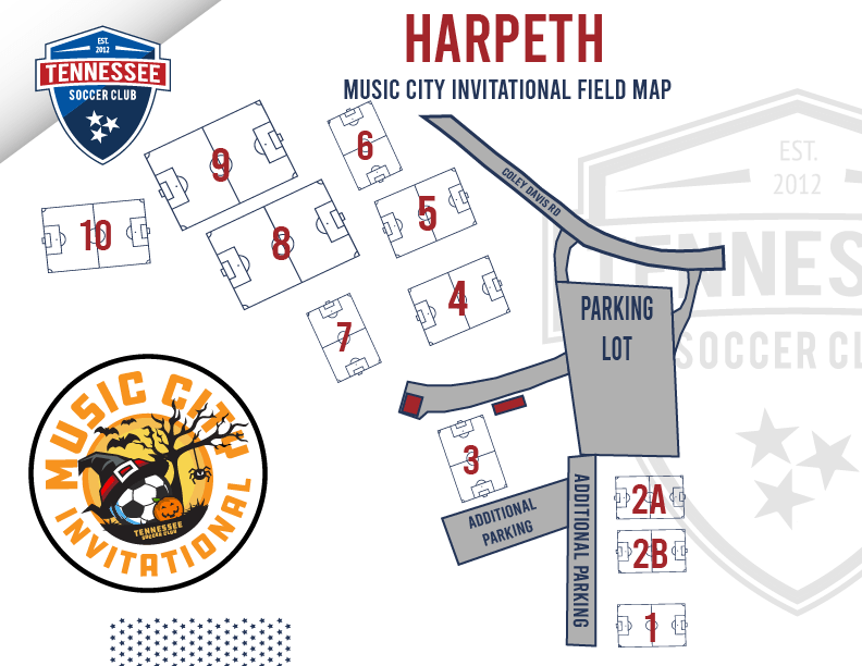 Crockett Park Field Map Tournament Field Maps - Tennessee Soccer Club