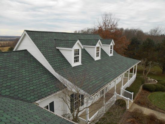 Residential Home with Red Roofing — Mt Vernon, OH — Shoemaker Roofing, LLC
