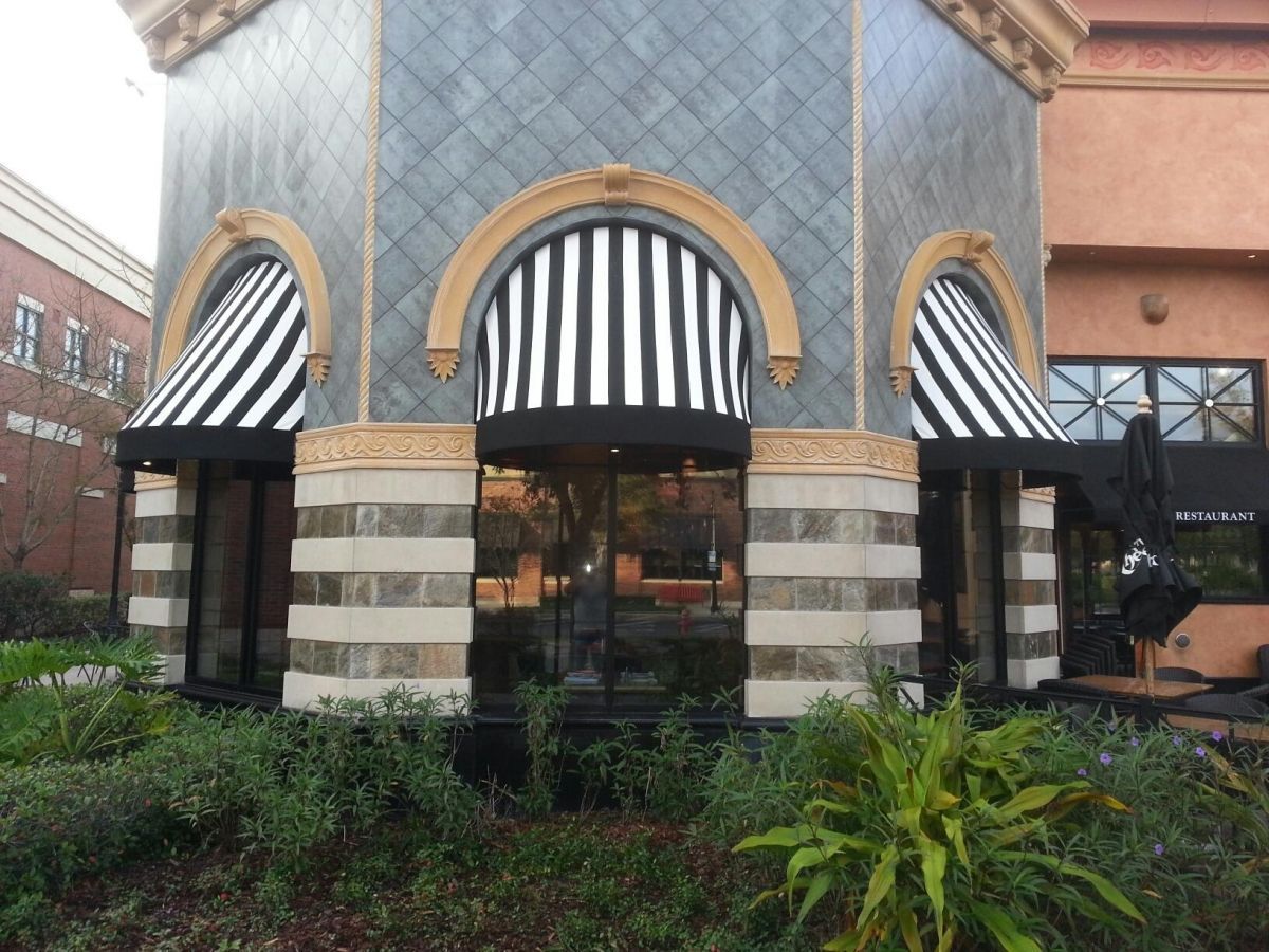 Black & White Stripes Awnings - Jacksonville, FL - Boree Canvas Unlimited