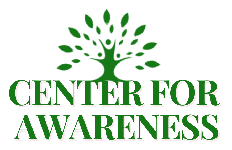 The center for awareness logo has a tree with leaves on it.