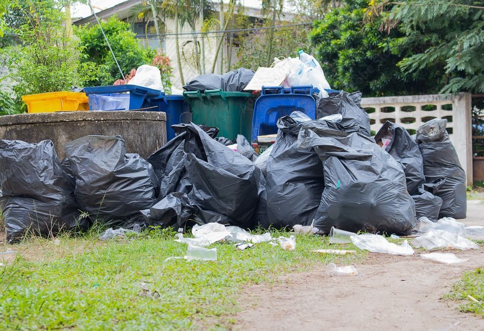 A pile of garbage bags for Pinellas Family Junk Removal.