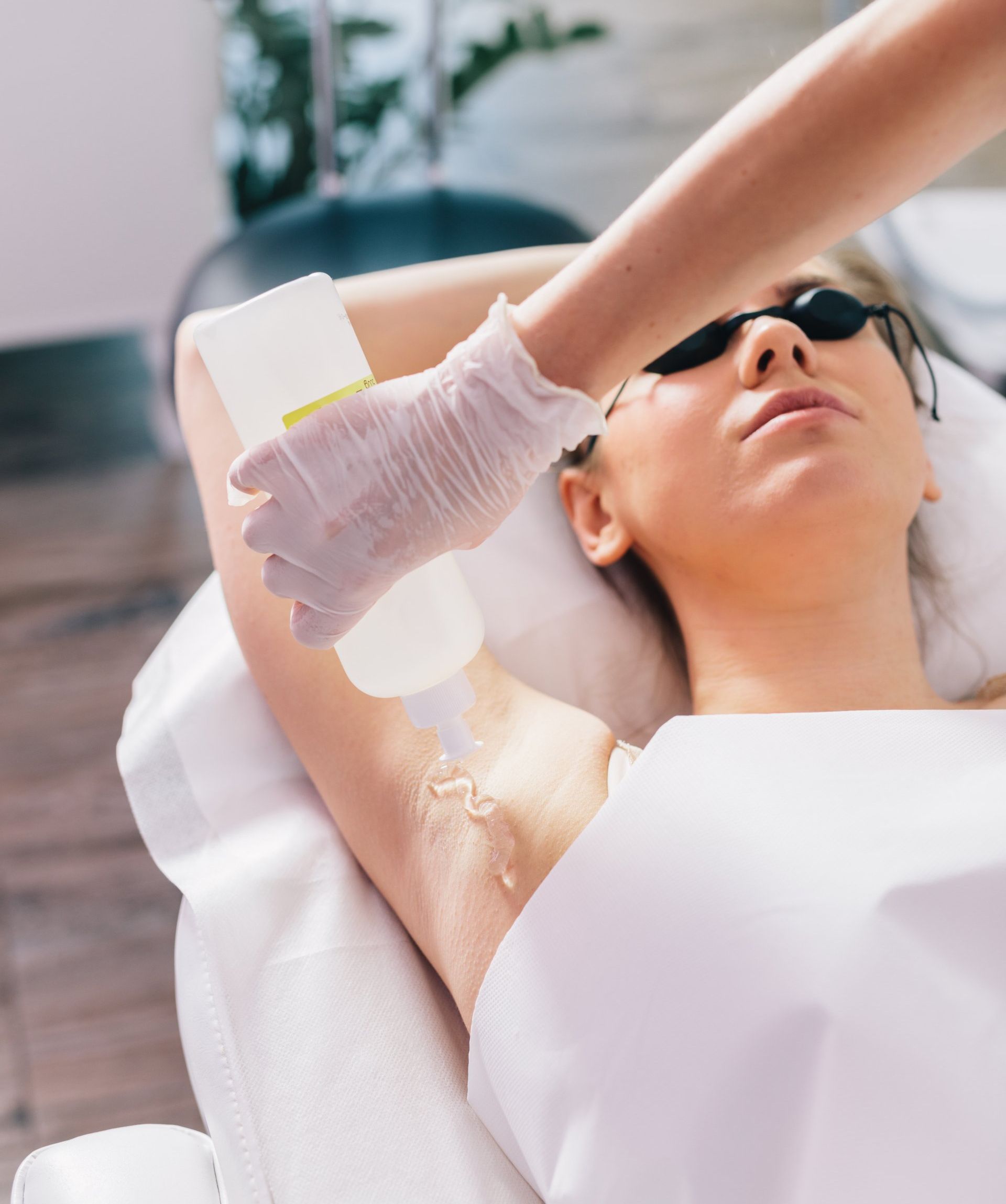 laser hair removal treatment on underarms
