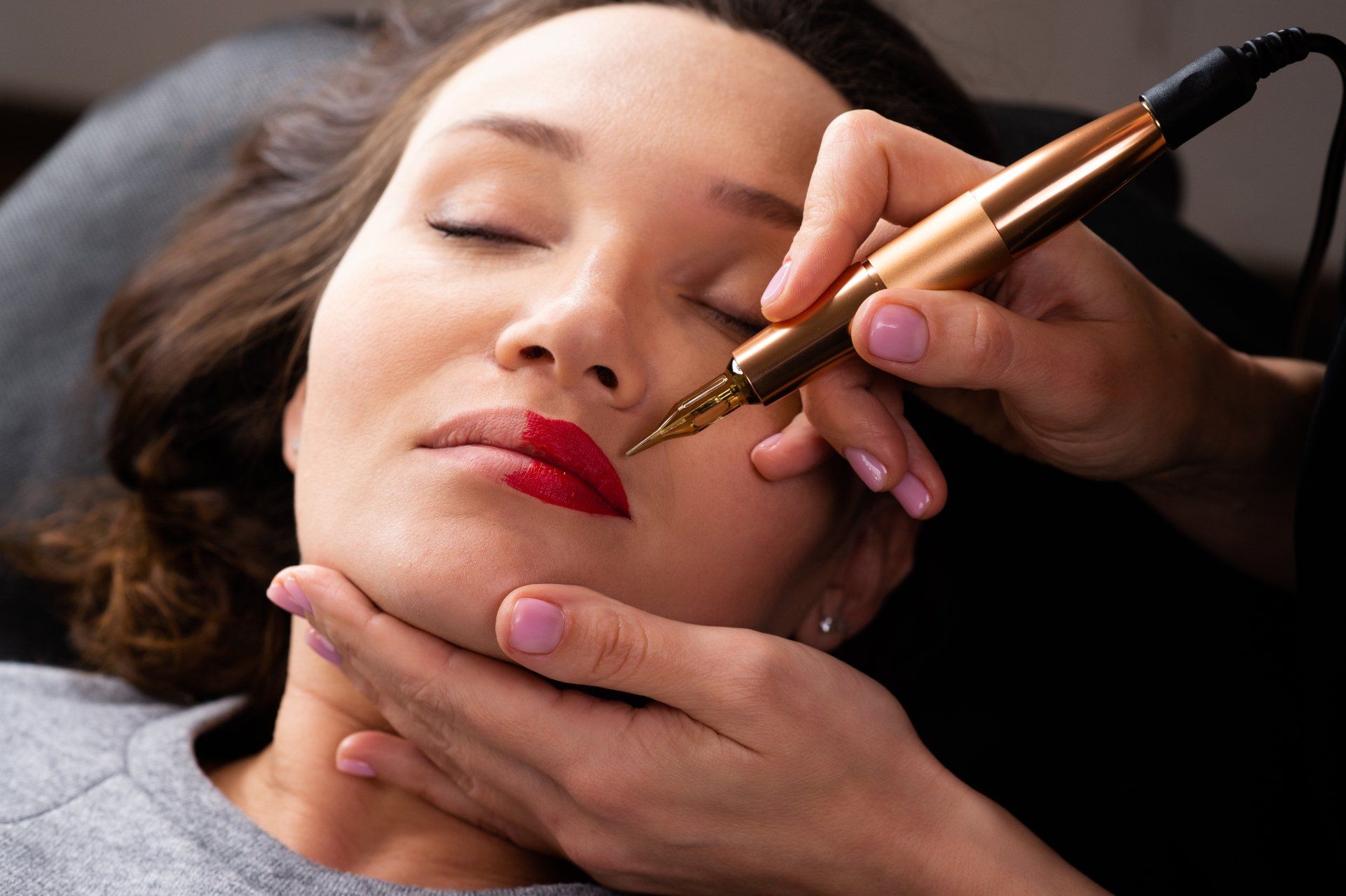 permanent lipstick cosmetic tattooing procedure