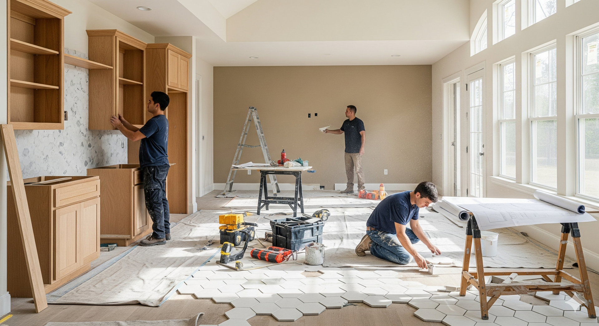 Spring home remodel with open living space, bright natural light, and modern updated design