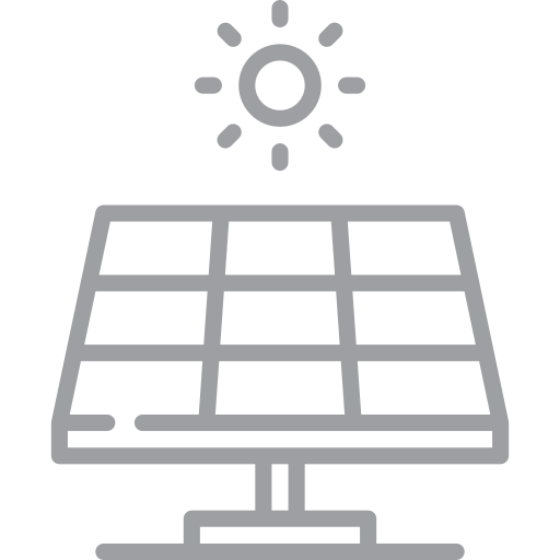 A solar panel icon.