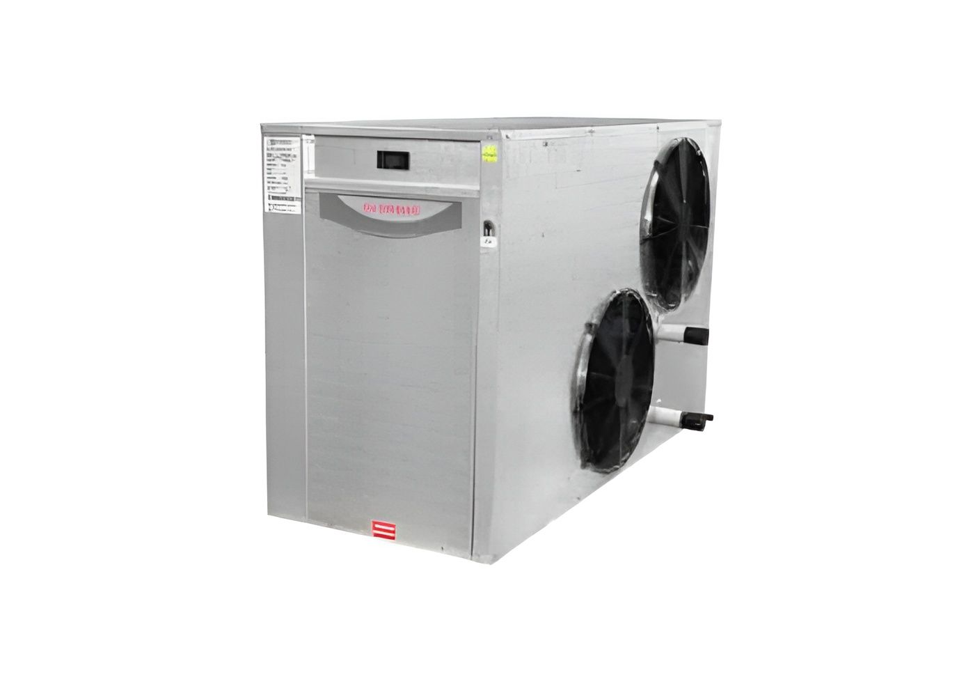 Silver industrial pool heater unit with two large black fans  — Solar Services in Erina, NSW