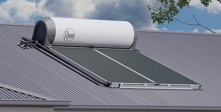 Solar Water Heater Installed on a Gray Metal Roof — Solar Services in Erina, NSW
