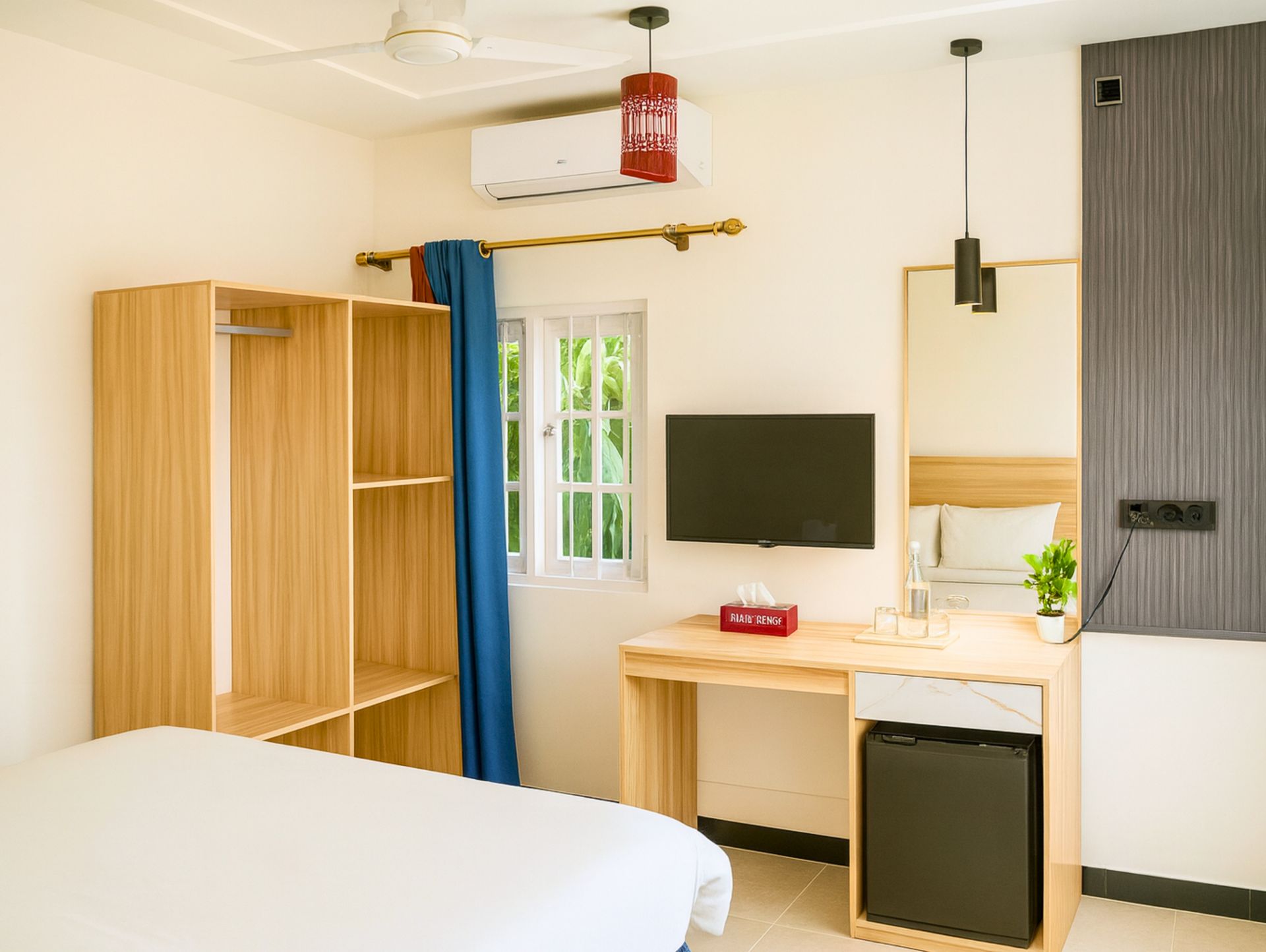 Standard room amenities at a partner guest house