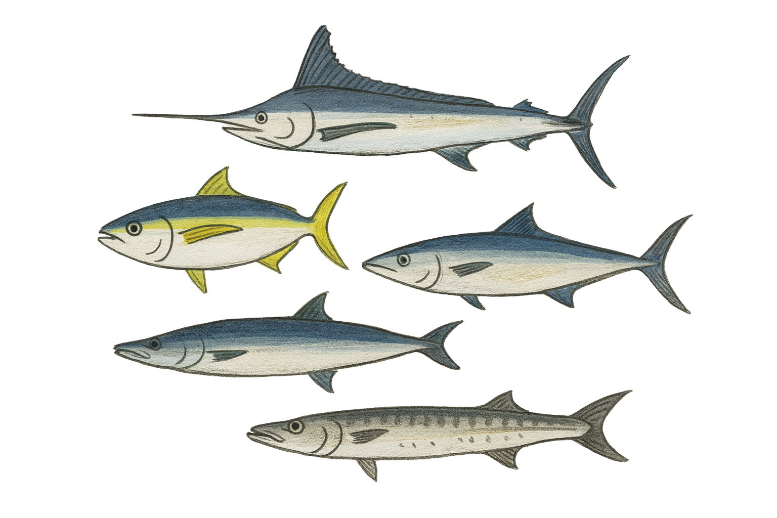 Blue-water Pelagics — sailfish, yellowfin tuna, wahoo, marlin, barracuda – Fuvahmulah