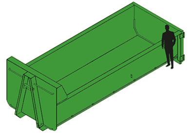 15m Skip Bin With a Person Standing Next to It for Scale — Hasti Skips in Bangalow, NSW