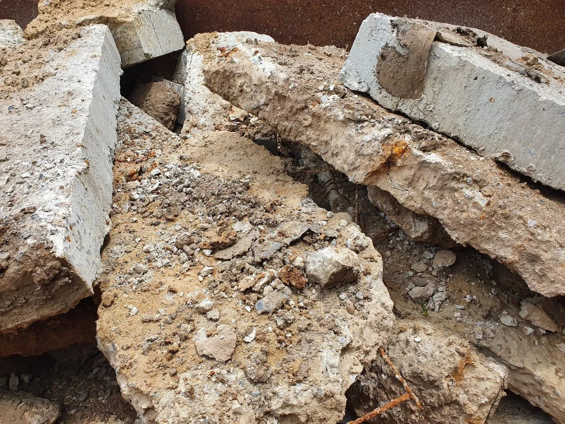 Pile of Broken Concrete Blocks, Varying Sizes, With Rough, Dusty Surfaces — Hasti Skips in Bangalow, NSW