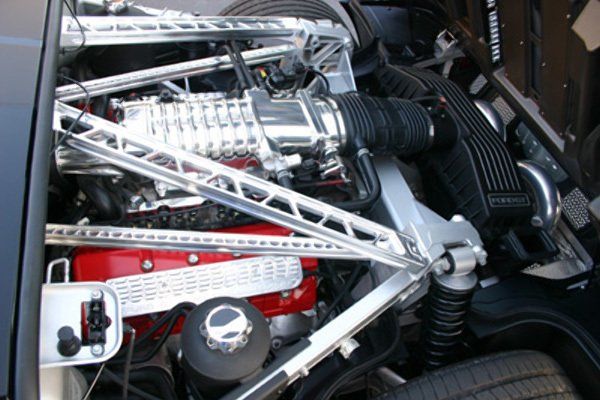 Another view of Ford GT Billet Braces