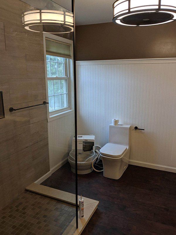 A bathroom remodeling in Honey Brook, PA with Marberger's Contractors